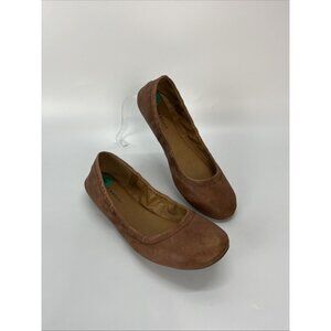 Lucky Brand Womens Emmie Ballet Flats 8 Brown Leather Slip On Casual Shoe